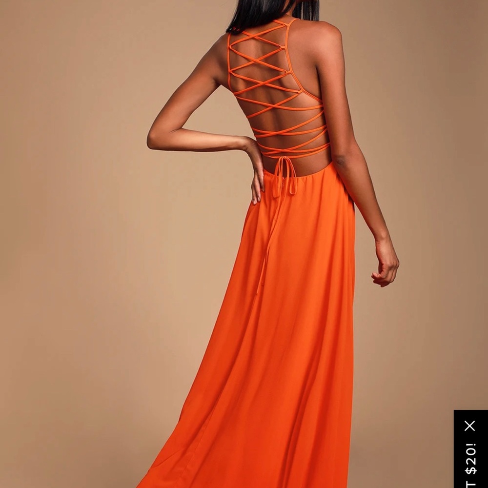 Strappy Maxi Orange Dress